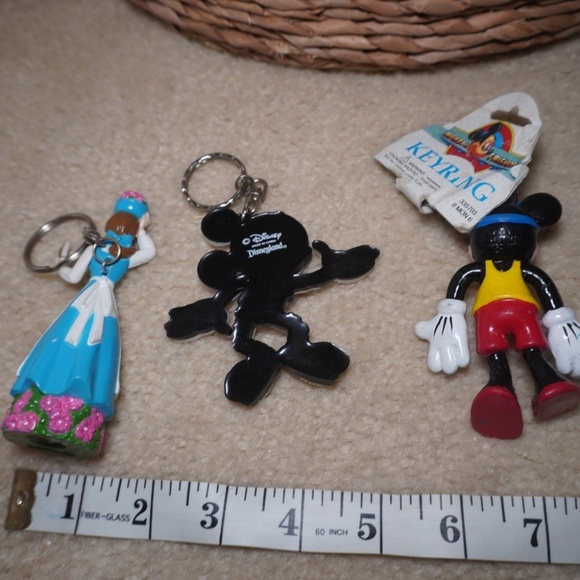 Disney Classic Vintage Bundle (3) 2 Mickey 1 Belle Key Chain Figurine - Picture 2 of 4